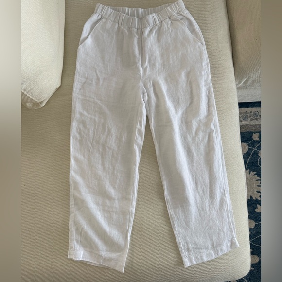 QUINCE European Linen Pants in White - Picture 4 of 5